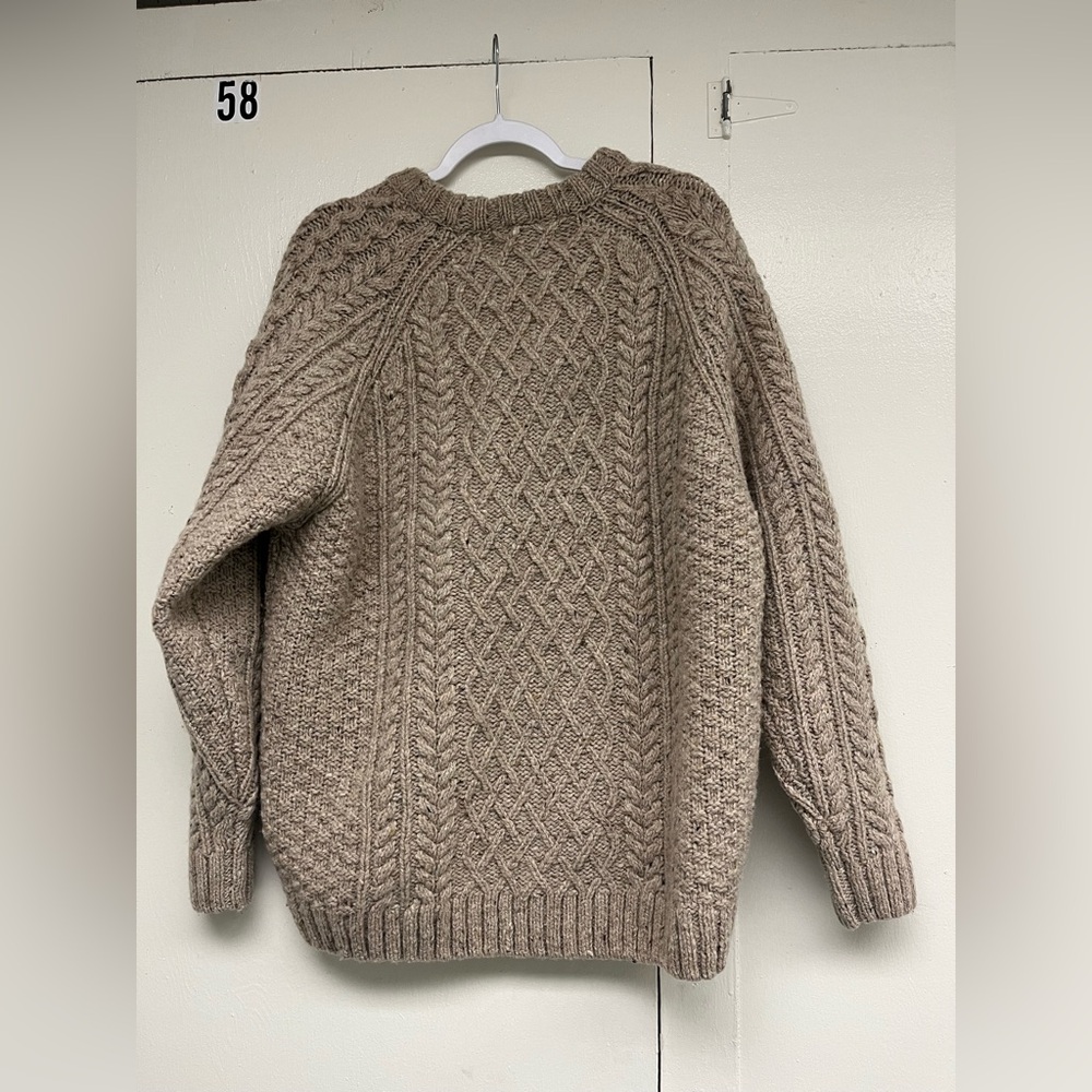 XL Irish Wool Fisherman's Sweater - Picture 3 of 5